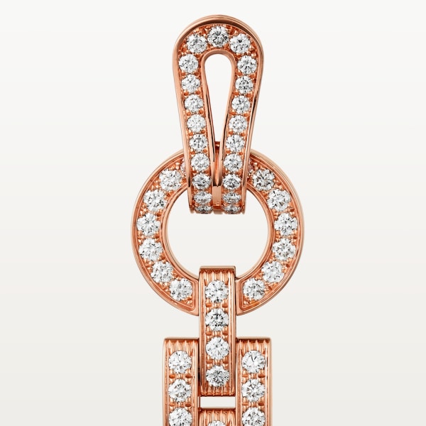 Agrafe earrings Rose gold, diamonds