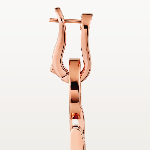 Agrafe earrings Rose gold, diamonds