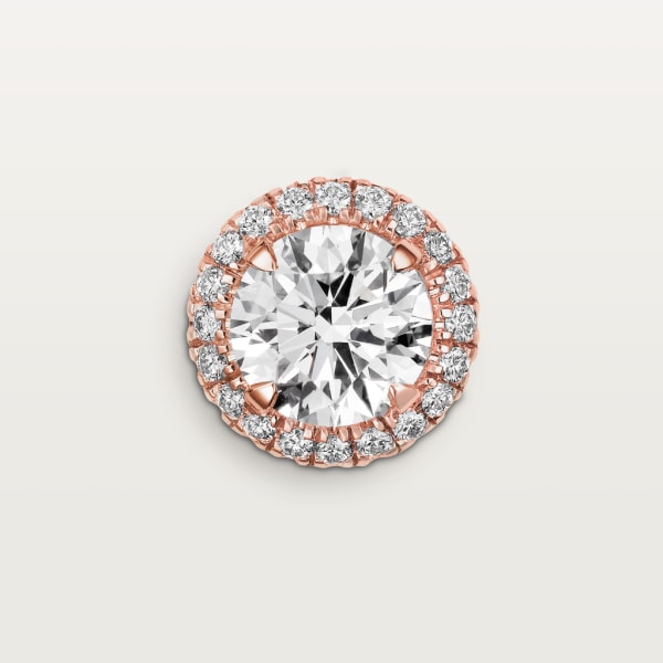 Cartier Destinée耳钉，镶嵌2颗圆形明亮式切割钻石，铺镶钻石 玫瑰金，钻石