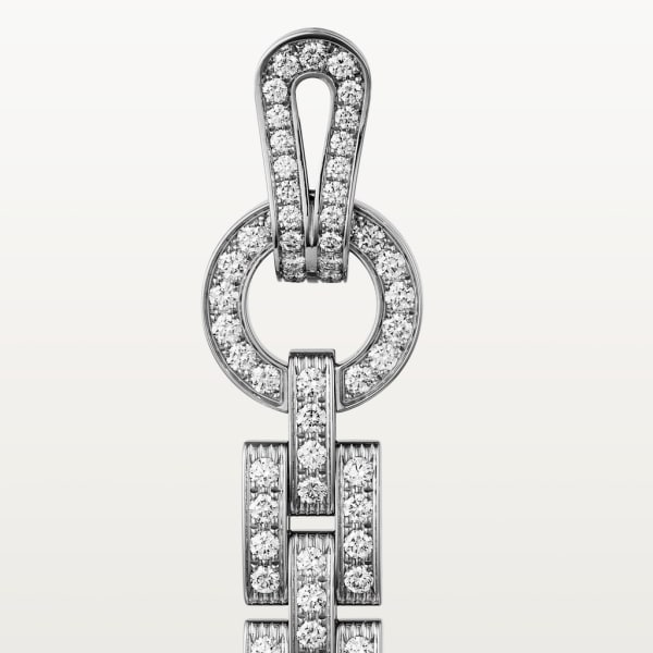 Agrafe earrings White gold, diamonds