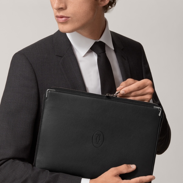 Portfolio,  Must de Cartier Black calfskin, palladium finish