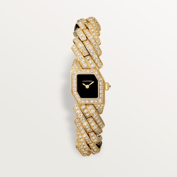 Maillon de Cartier watch Small model, quartz movement, yellow gold, diamonds, lacquer