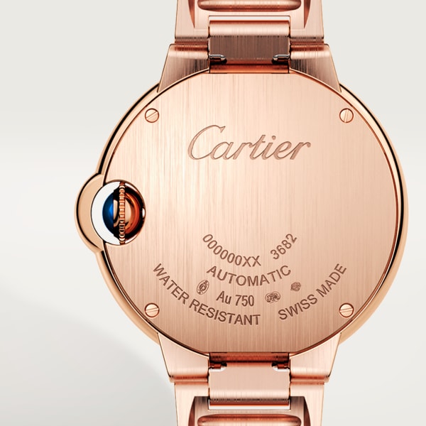 Ballon Bleu de Cartier watch 33 mm, mechanical movement with automatic winding, rose gold