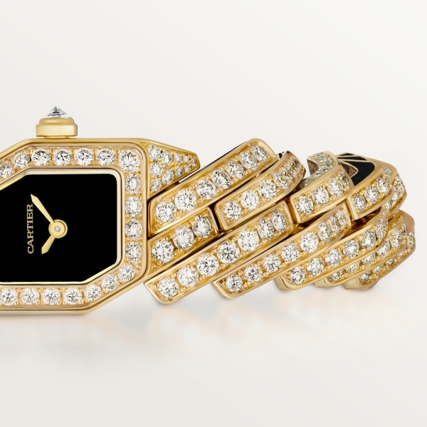 Maillon de Cartier腕表 小号表款，石英机芯，18K黄金，钻石，漆