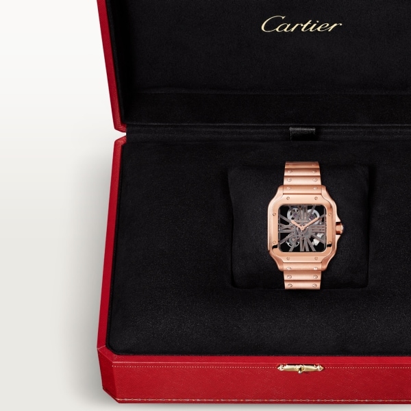 Santos de Cartier腕表 大号表款，手动上链机械机芯，18K玫瑰金