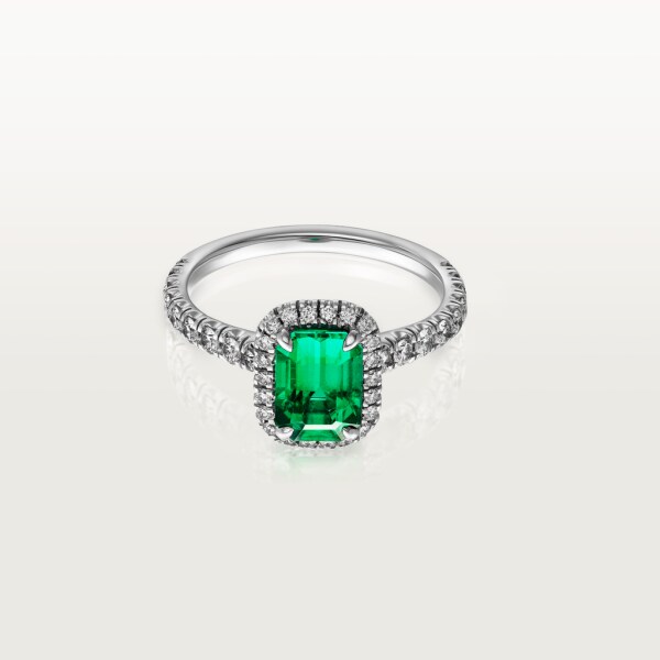 Cartier Destinée Solitaire with coloured stone Platinum, emerald, diamonds