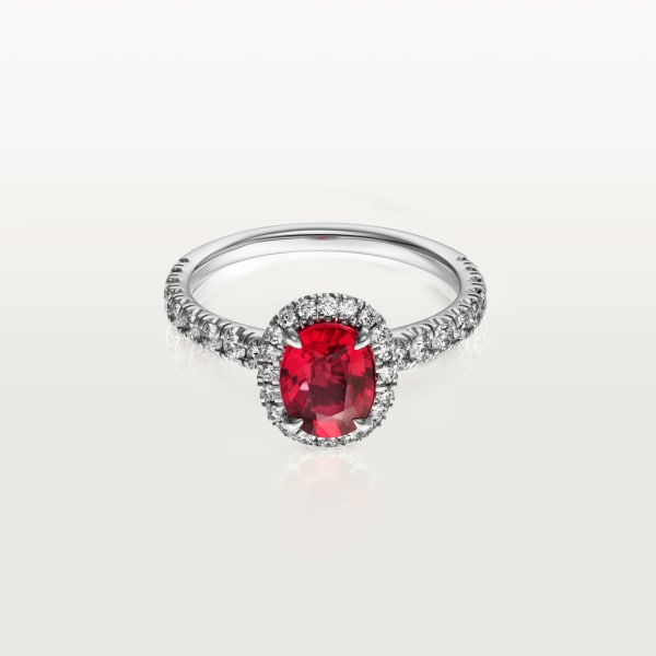 Cartier Destinée Solitaire with coloured stone Platinum , rubies, diamond