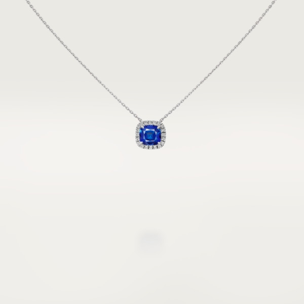 Cartier Destinée项链，镶嵌彩色宝石 白金，蓝宝石，钻石。