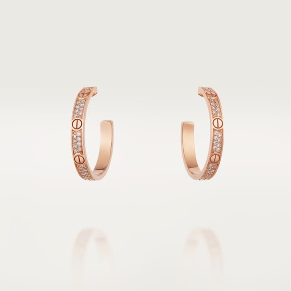 Love earrings Rose gold, diamond