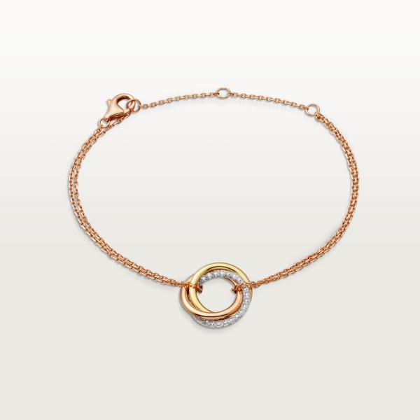 Trinity bracelet White gold, yellow gold, rose gold, diamonds