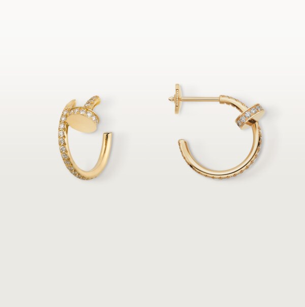 Juste un Clou earrings Yellow gold, diamonds