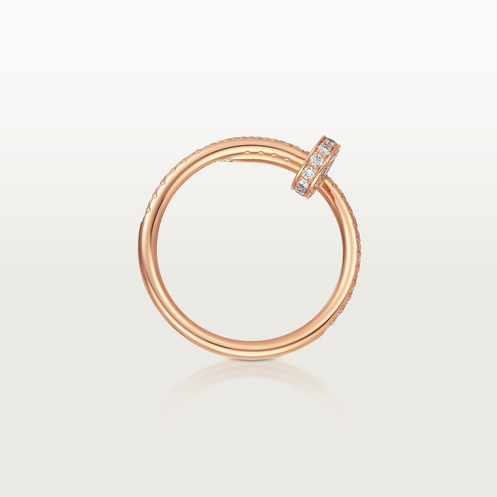 Juste un Clou ring, small model, semi-pavedRose gold, diamonds
