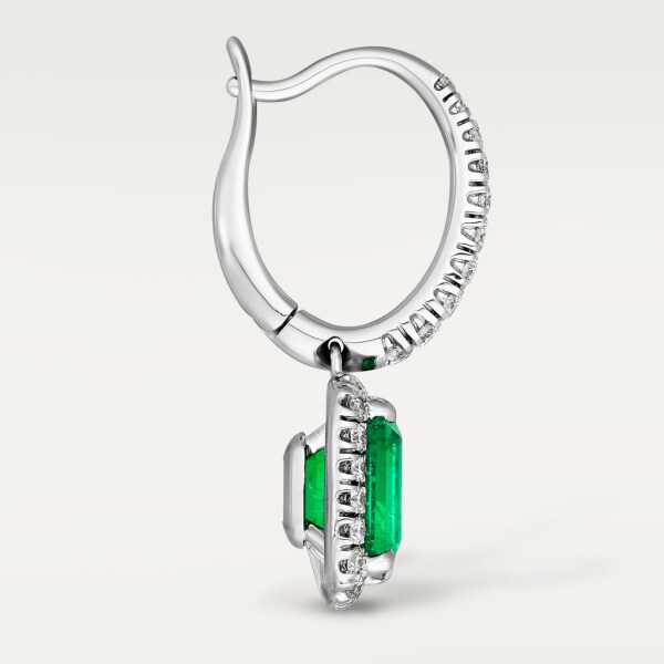 Cartier Destinée earrings with coloured stone White gold, emerald, diamonds