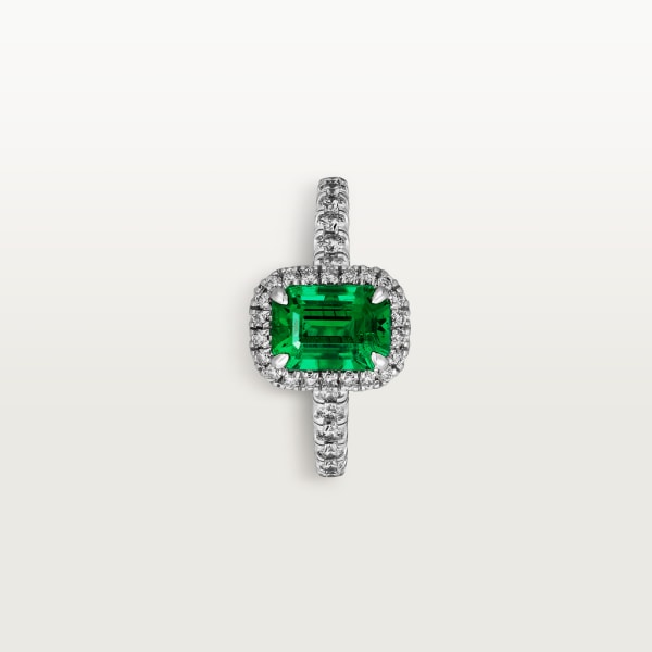 Cartier Destinée Solitaire with coloured stone Platinum, emerald, diamonds