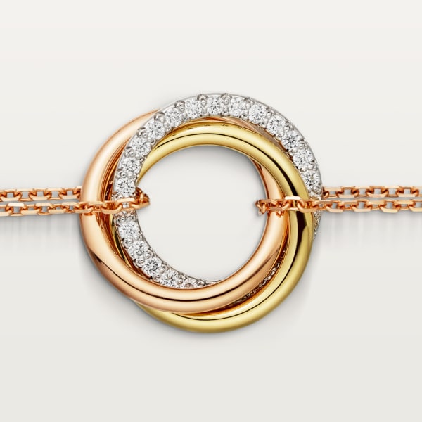 Trinity bracelet White gold, yellow gold, rose gold, diamonds