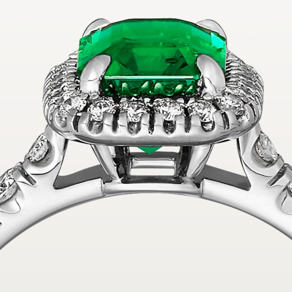 Cartier Destinée Solitaire with coloured stone Platinum, emerald, diamonds