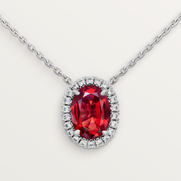 Cartier Destinée项链，镶嵌彩色宝石 白金，红宝石，钻石