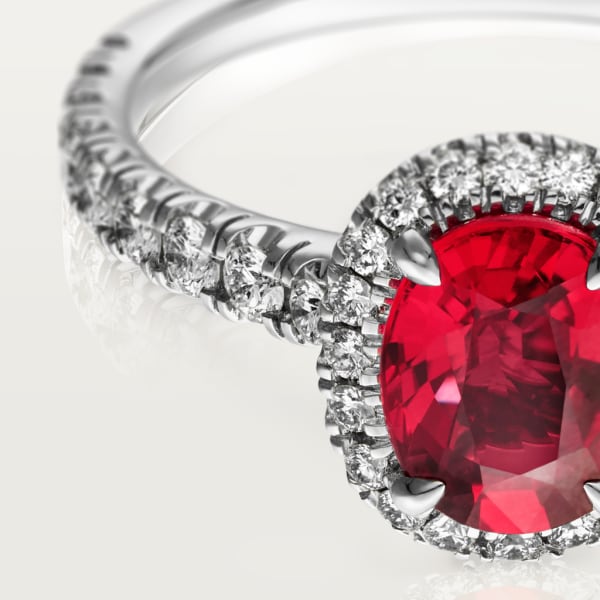 Cartier Destinée Solitaire with coloured stone Platinum , rubies, diamond