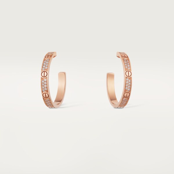 Love earrings Rose gold, diamond