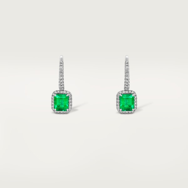 Cartier Destinée earrings with coloured stone White gold, emerald, diamonds