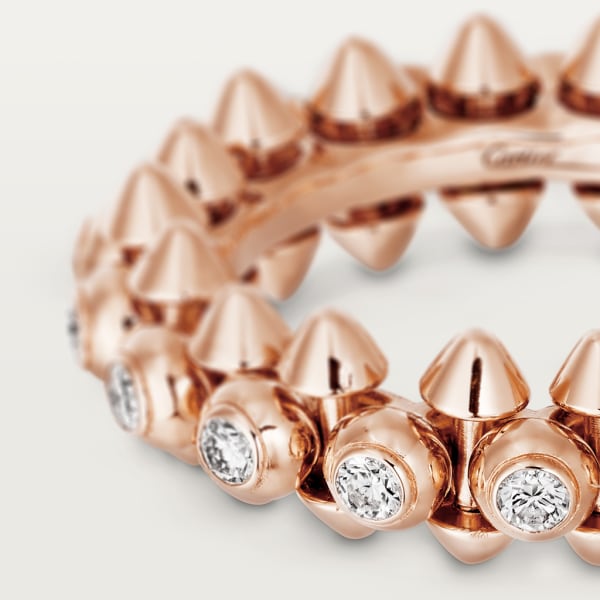 Clash de Cartier戒指，镶钻款 玫瑰金，钻石