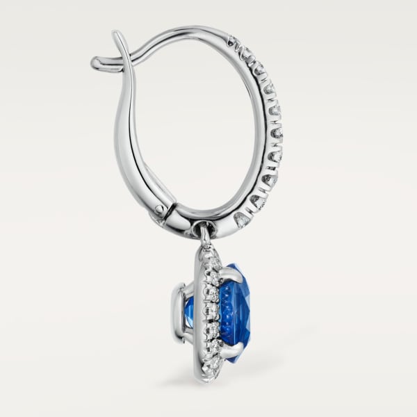 Cartier Destinée earrings with coloured stone White gold, sapphire, diamonds.