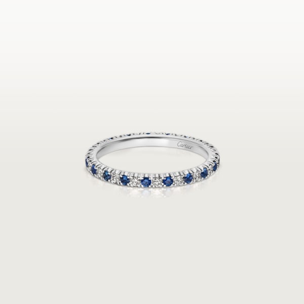 Étincelle de Cartier结婚对戒 铂金，蓝宝石，钻石