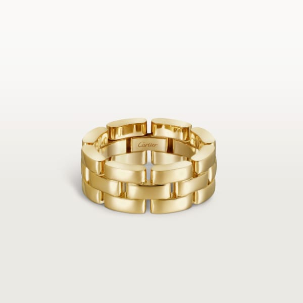 Maillon Panthère ring, three rows Yellow gold
