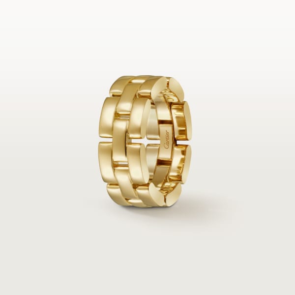 Maillon Panthère ring, three rows Yellow gold