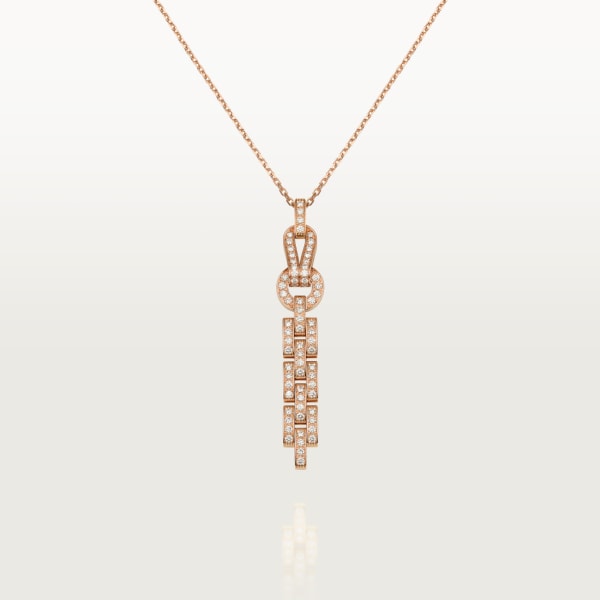 Agrafe necklace Rose gold, diamonds