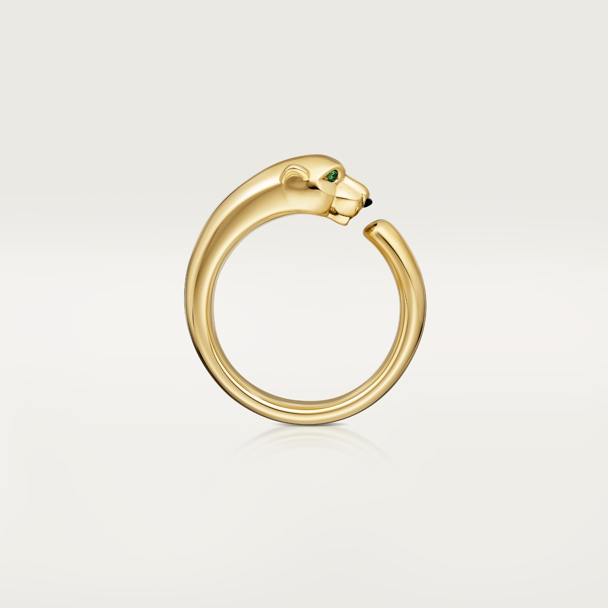 Panthère de Cartier ring, small modelYellow gold, tsavorite garnets, onyx