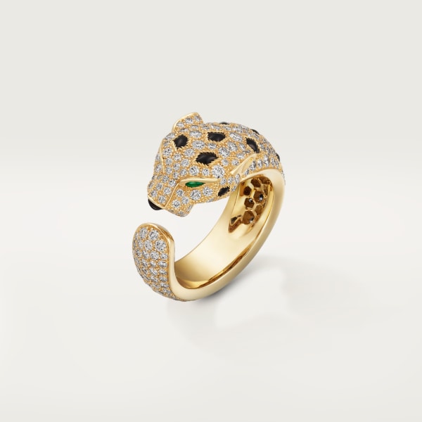 Panthère de Cartier戒指 黄金，祖母绿，缟玛瑙，钻石