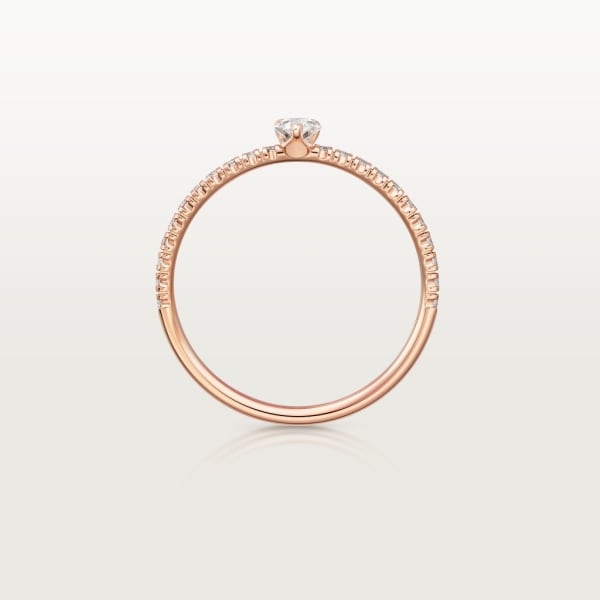 Etincelle de Cartier ring, pear-cut diamond, paved Rose gold, diamonds