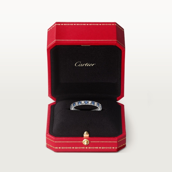 Étincelle de Cartier结婚对戒 铂金，蓝宝石，钻石