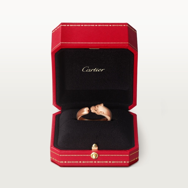 Panthère de Cartier戒指 玫瑰金，沙弗莱石榴石，缟玛瑙