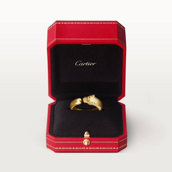 Panthère de Cartier戒指 18K金，沙弗莱石榴石，玛瑙