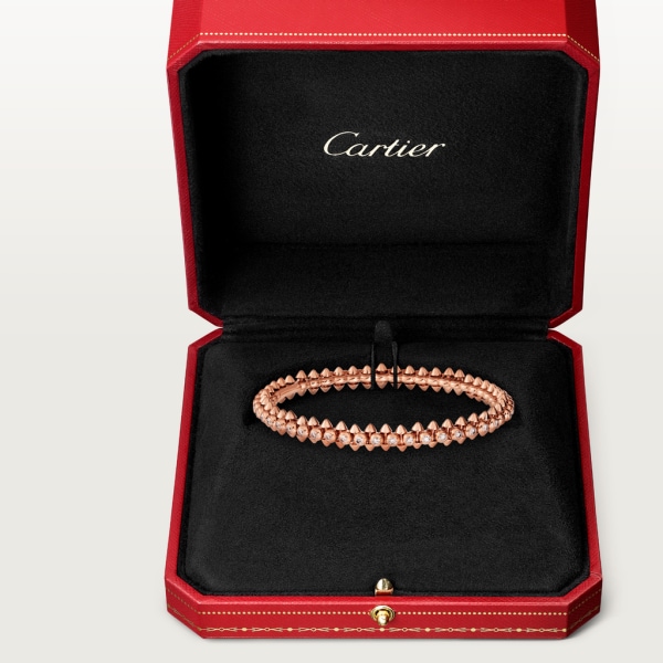 Clash de Cartier手镯，镶钻款 玫瑰金，钻石