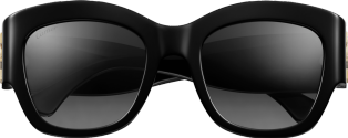 Décor C de Cartier太阳眼镜 黑色板材，黑色珐琅标志，渐变灰色镜片