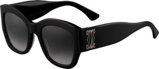 Décor C de Cartier太阳眼镜 黑色板材，黑色珐琅标志，渐变灰色镜片