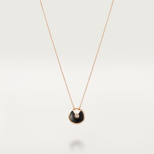 Amulette de Cartier necklace, small model Rose gold, onyx, diamond