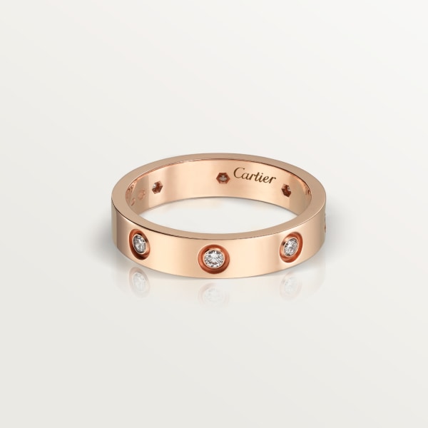 Love wedding band, 8 diamonds Rose gold, diamonds