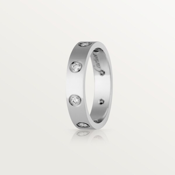 Love wedding band, 8 diamonds White gold, diamonds