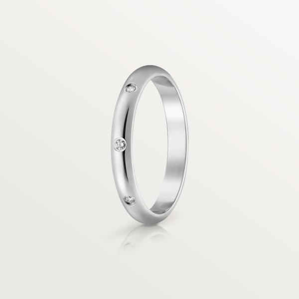 1895 wedding ring, width 2.6 mm, 3 diamonds  Platinum, diamonds