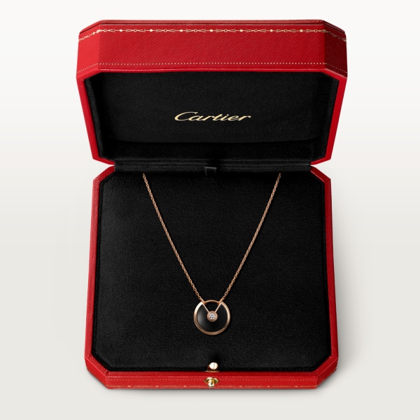 Amulette de Cartier项链，小号款 玫瑰金，缟玛瑙，钻石