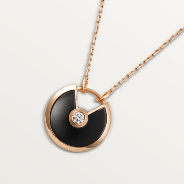 Amulette de Cartier necklace, small model Rose gold, onyx, diamond