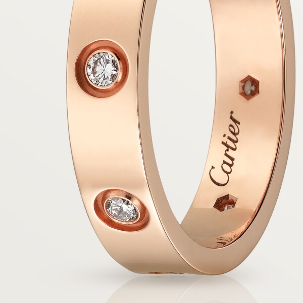 Love wedding band, 8 diamonds Rose gold, diamonds