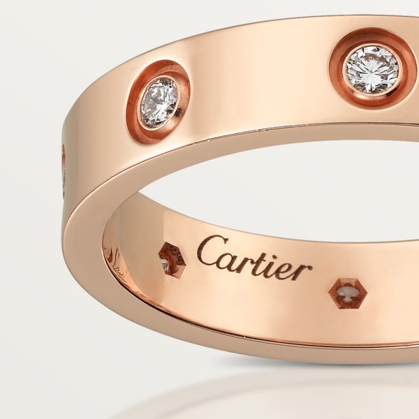 Love wedding band, 8 diamonds Rose gold, diamonds