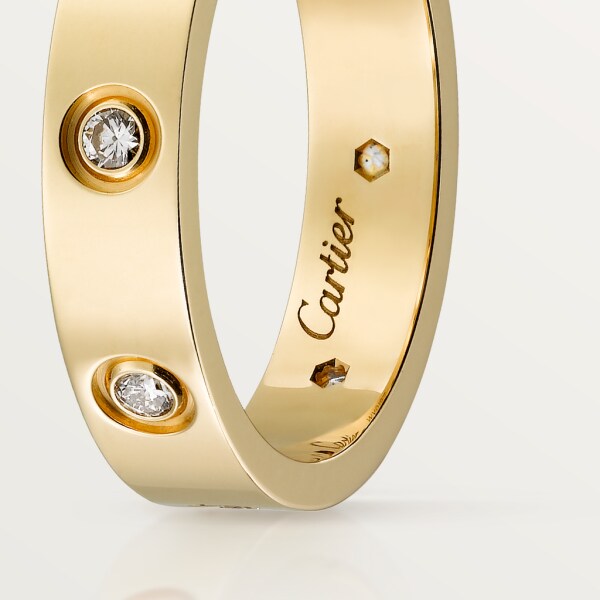 Love wedding band, 8 diamonds Yellow gold, diamonds