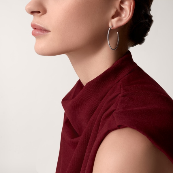 Etincelle de Cartier earrings, large model White gold, diamonds
