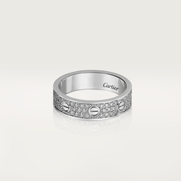 Love wedding band, diamond-paved White gold, diamonds